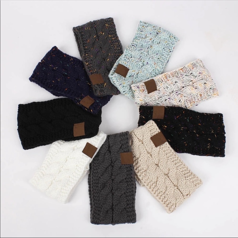 Knit Crochet Headwrap 4 Colors